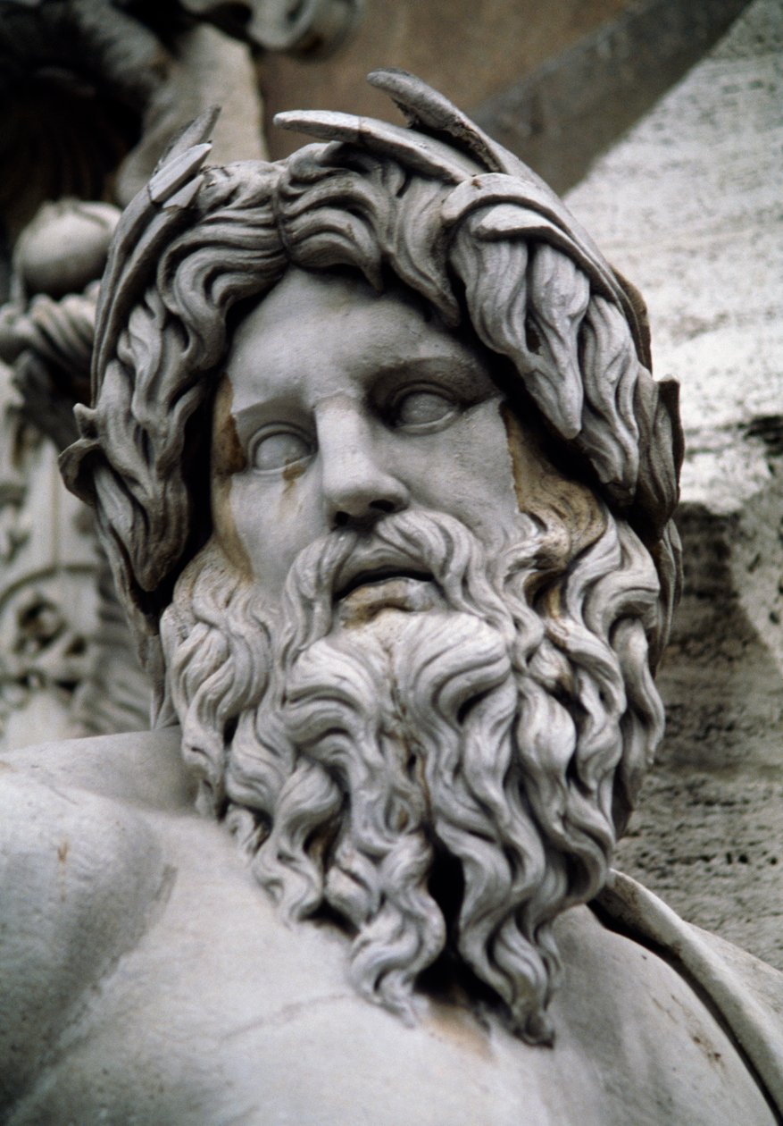 Personificación del Río Ganges, Fuente de los Cuatro Ríos (siglo XVI), diseñada por Gian Lorenzo Bernini de Gian Lorenzo Bernini