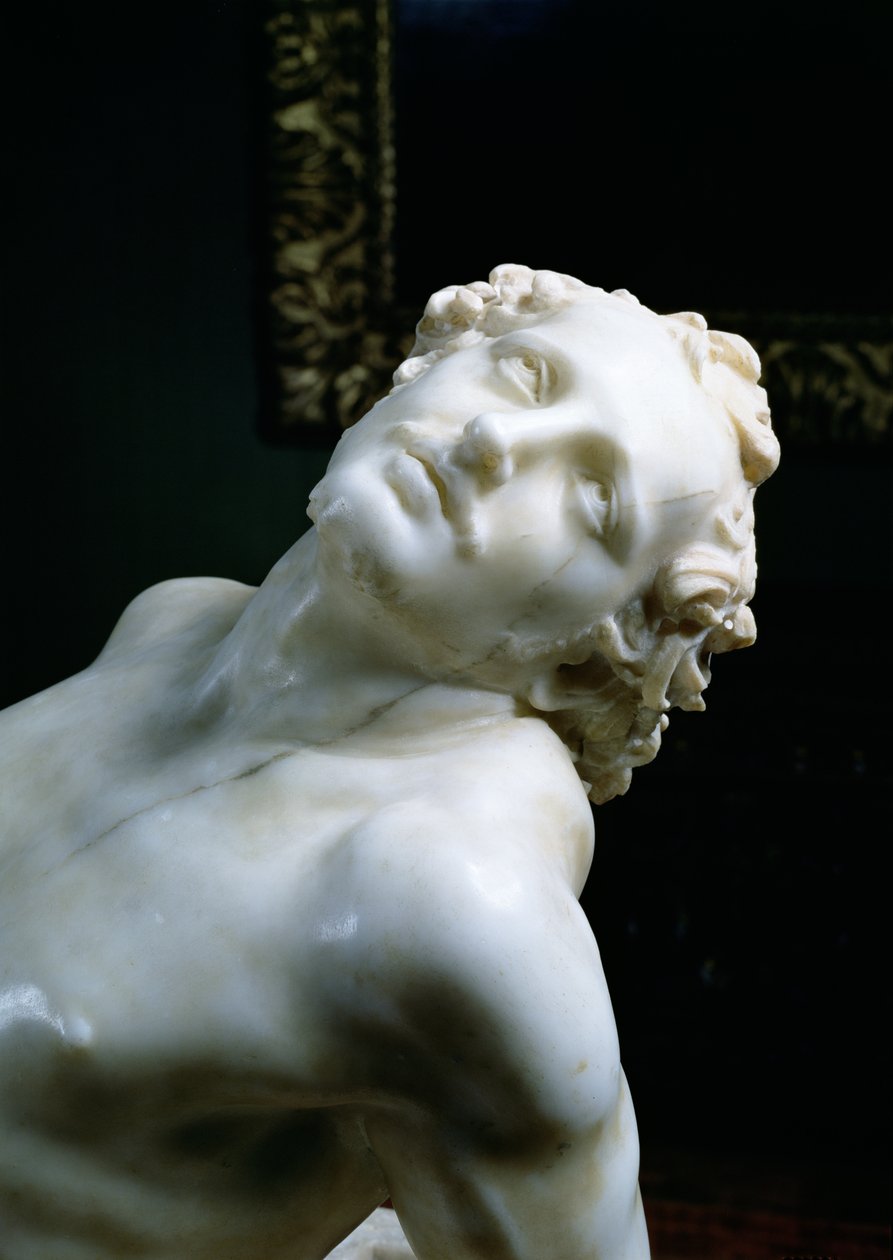 El martirio de San Lorenzo (detalle de la cabeza del santo) de Gian Lorenzo Bernini