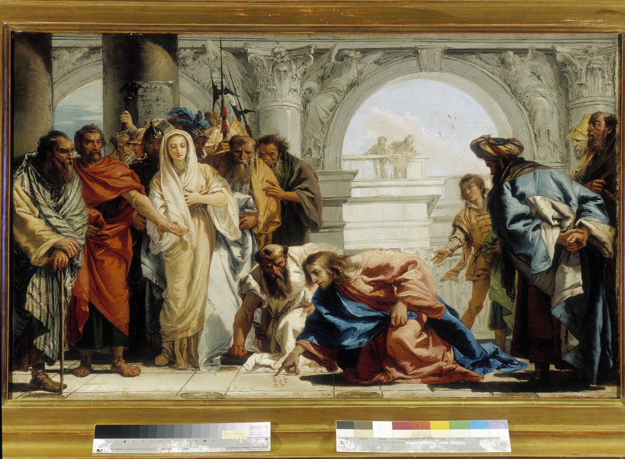 Cristo y la mujer adúltera de Giovanni Domenico Tiepolo