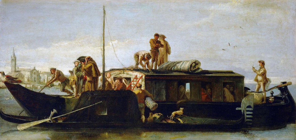 El barco del correo (Il Burchiello) de Giovanni Domenico Tiepolo