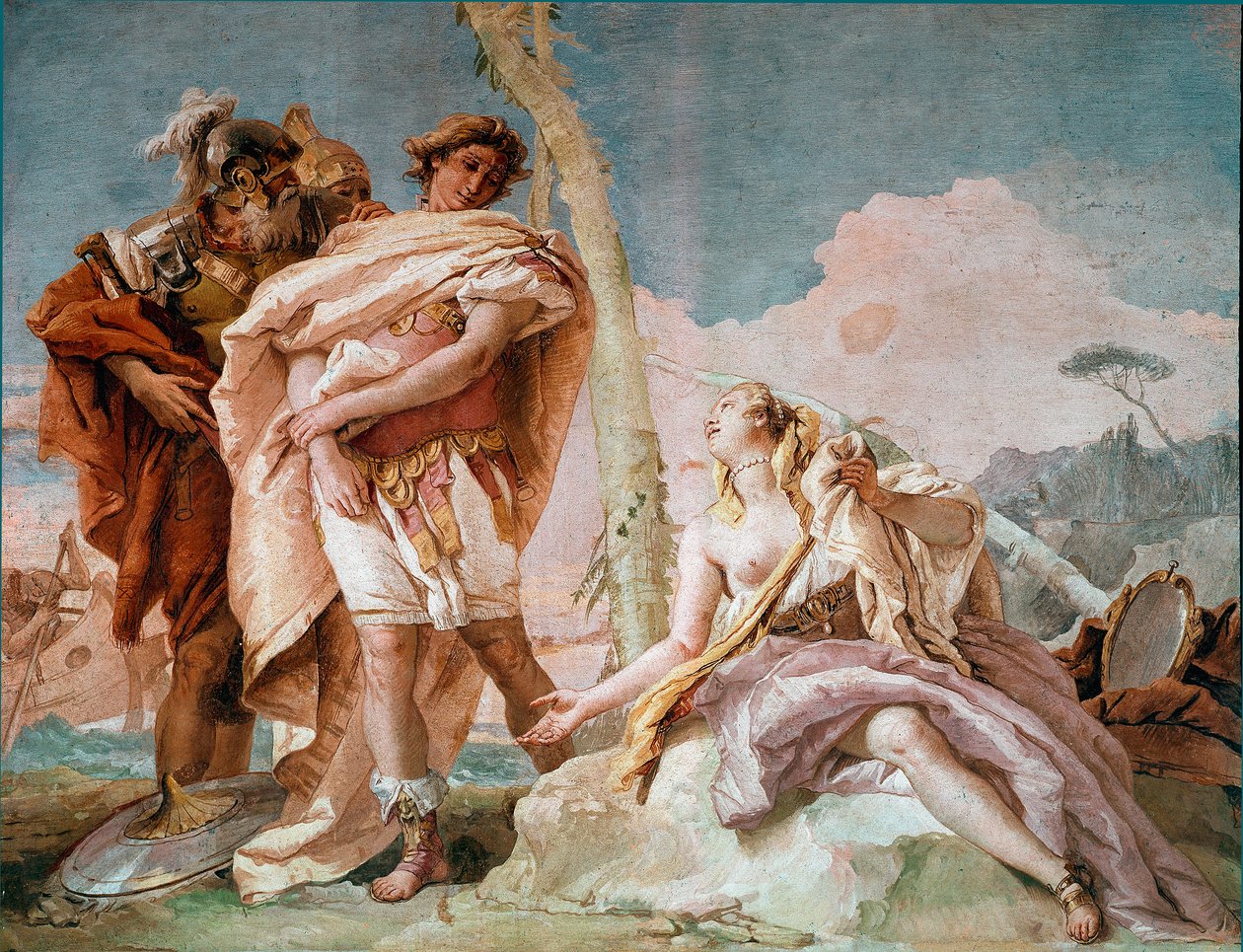 Renaud abandona a Armida. Ilustración de una escena de “La Jerusalén liberada” de Torquato Tasso de Giovanni Domenico Tiepolo