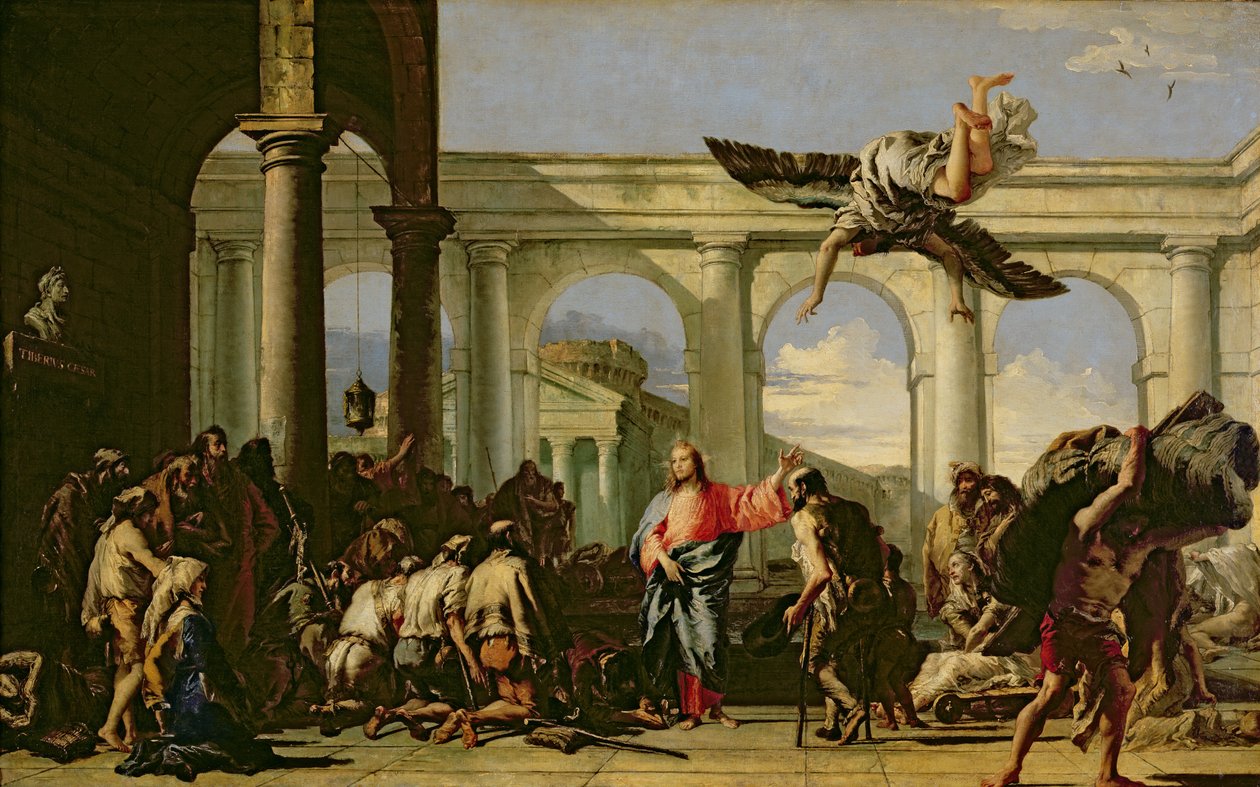 Jesús curando al paralítico en la piscina de Betesda, c.1759 de Giovanni Domenico Tiepolo