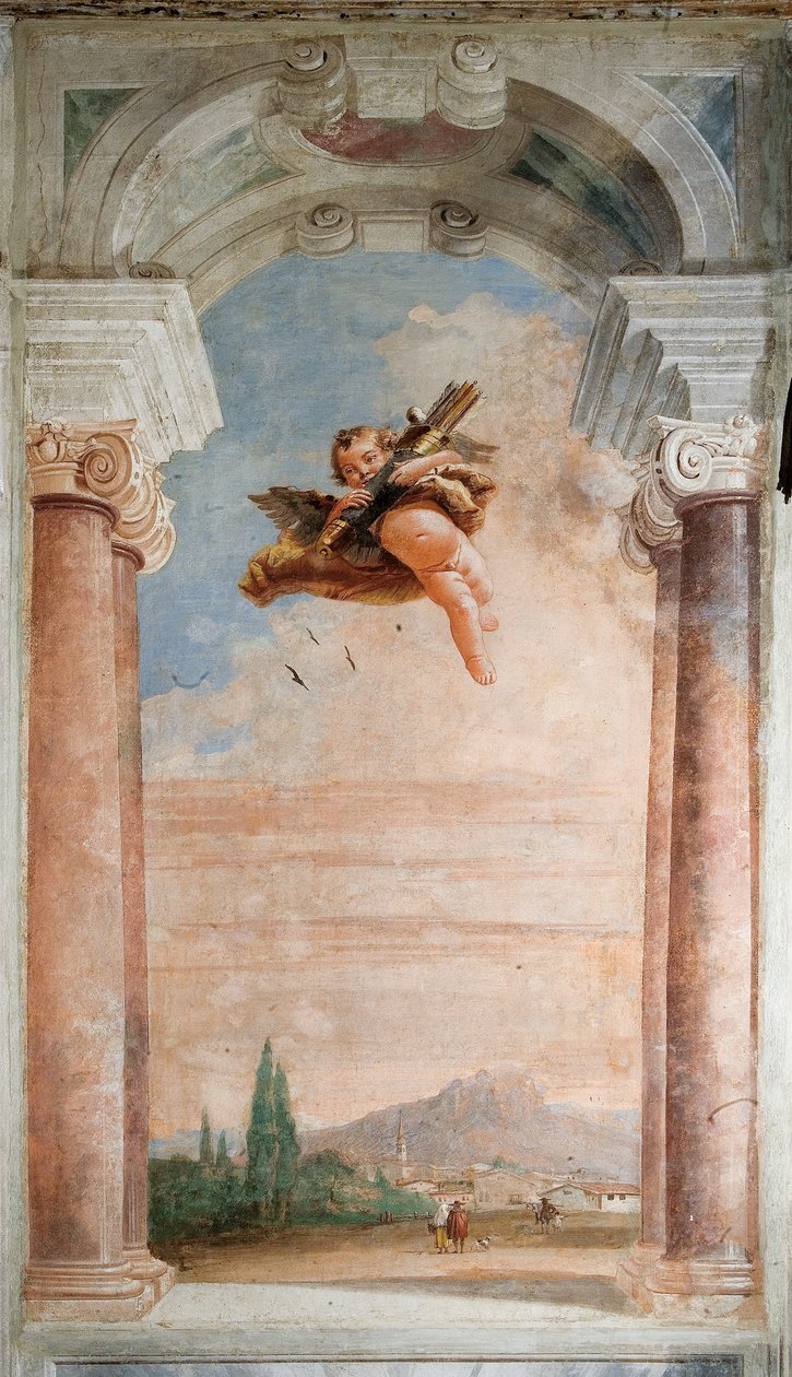 Paisaje con Cupido, de la Sala de la Ilíada en la Palazzina, 1757 de Giovanni Domenico Tiepolo