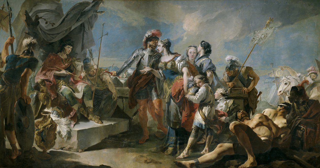 La Reina Zenobia ante el Emperador Aureliano, 1717 de Giovanni Domenico Tiepolo