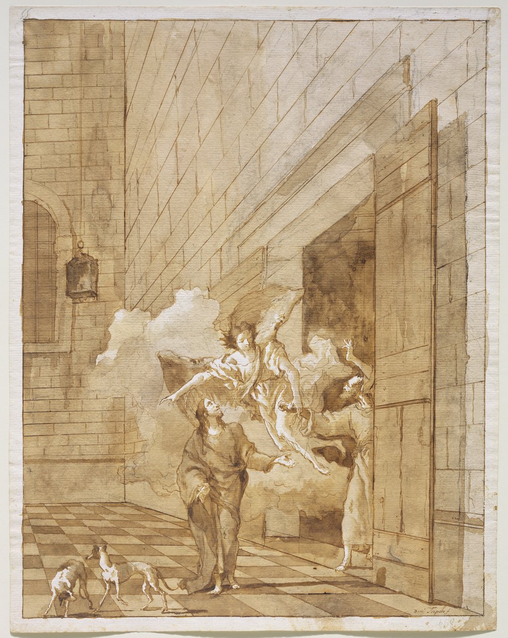 La liberación de San Pedro y San Juan de la prisión, c.1770 de Giovanni Domenico Tiepolo