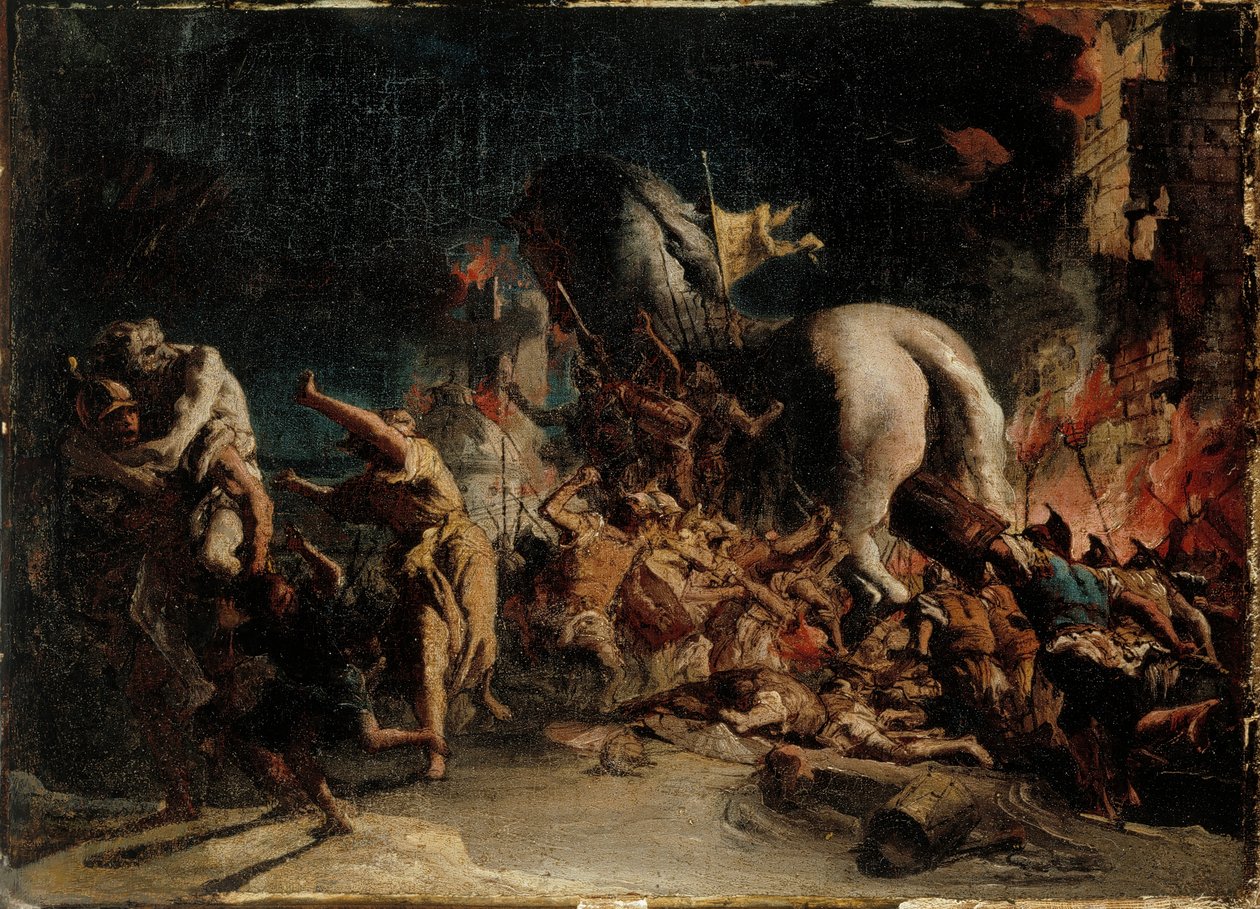 El sitio de Troya, ca 1760 de Giovanni Domenico Tiepolo
