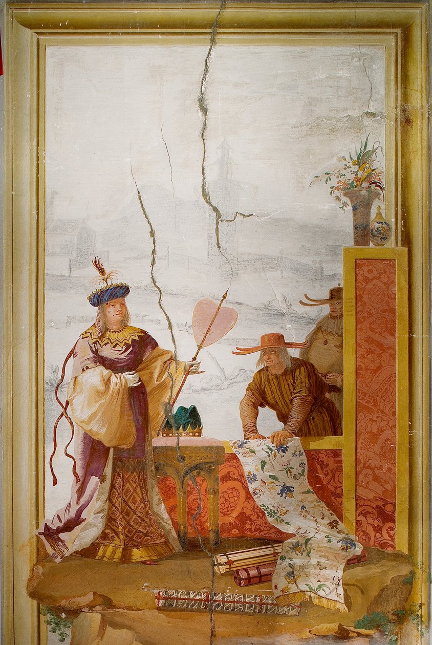 El comerciante de textiles, de la Sala China en la Foresteria, 1757 de Giovanni Domenico Tiepolo