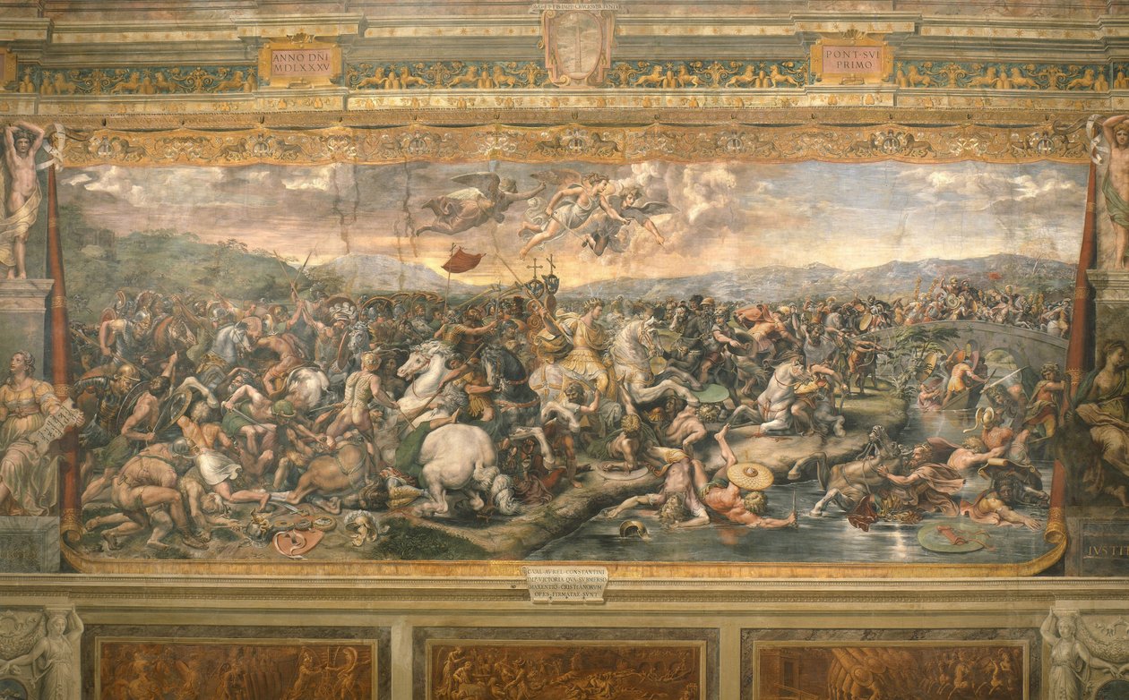 La batalla del Puente Milvio, 1517-1524 de Gianfrancesco Penni