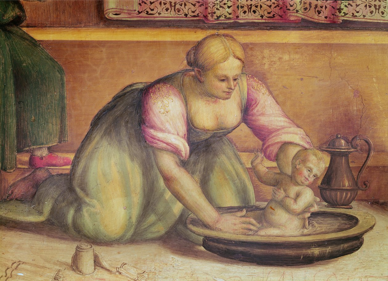 Detalle del nacimiento de San Juan Bautista, 1519 de Giannicola di Paolo