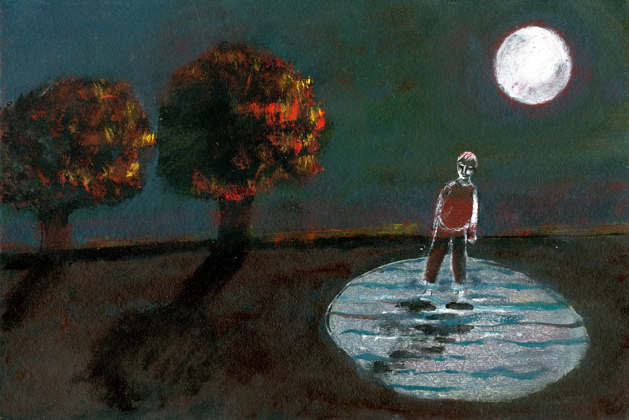 Otoño convirtiéndose en invierno, Estudio para un paseo nocturno, 2004 de Gigi Sudbury