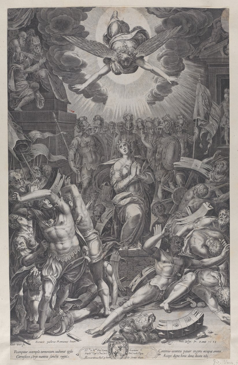 Martirio de Santa Catalina, después de Bernardino Passari, 1588 de Gijsbert Van Veen