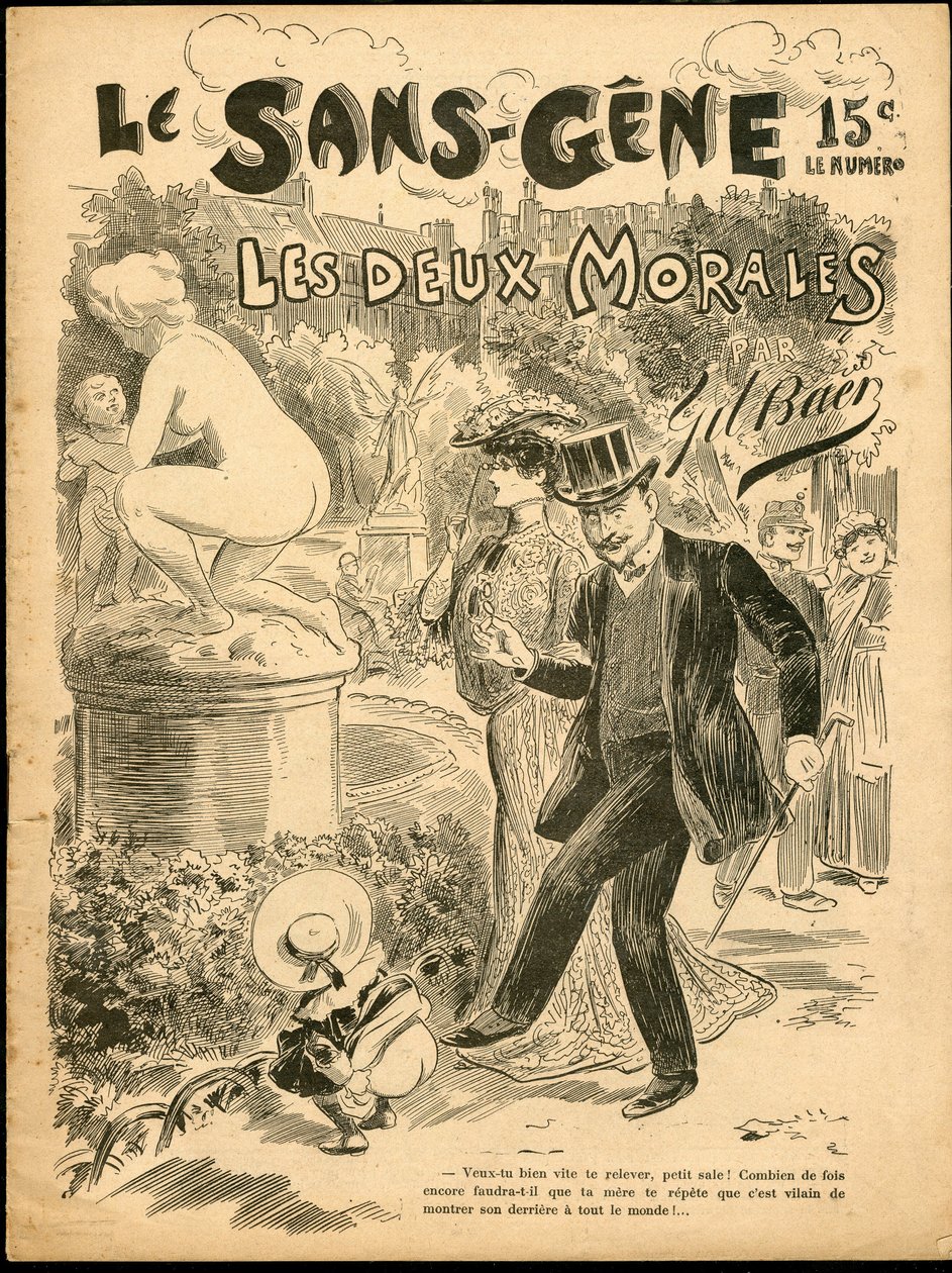 The Sans Gene - Ilustración de Gil Baer (1859-1931): Arte, Escultura Estatua, Infancia, Jardín público, Nudista de Gil (1859 1931) Baer