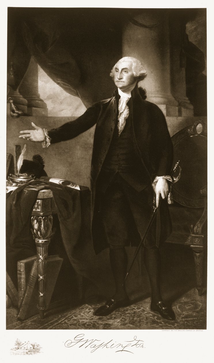 George Washington, 1er presidente de los Estados Unidos de América, pub. 1901 (fotograbado) de Gilbert Stuart