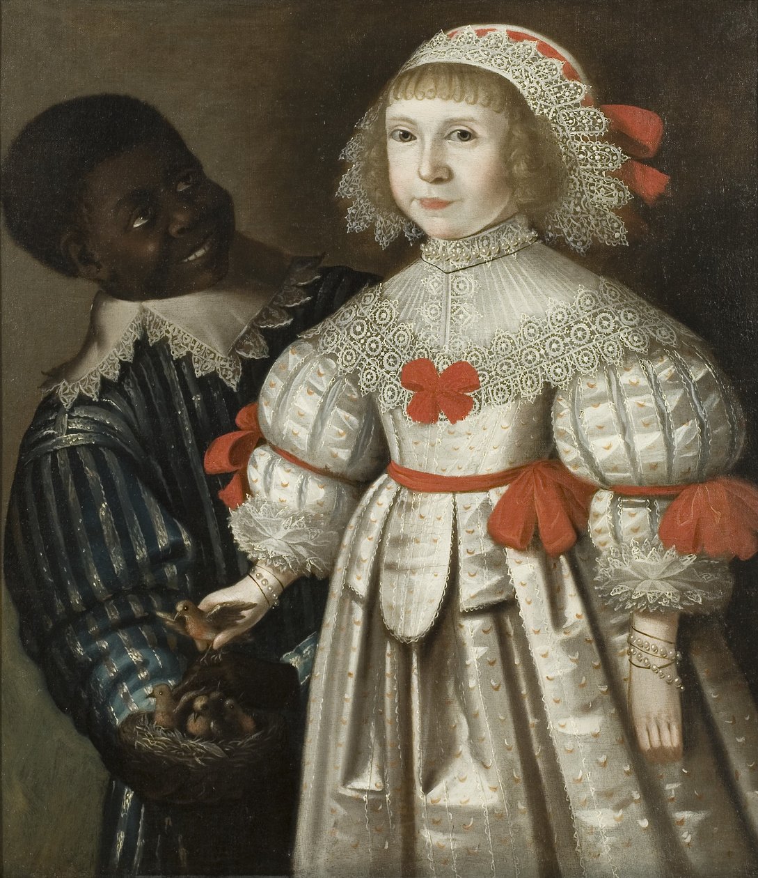 Hija de Florence Poulett y Thomas Smyth de Ashton Court, con su paje negro, c.1640 de Gilbert (circle of) Jackson