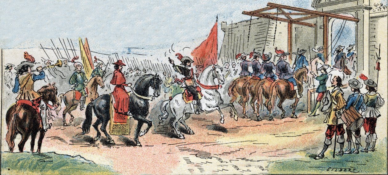 Asedio de La Rochelle - Historia de Francia: Entierro del Rey Luis XIII (1601-1643) y el Cardenal de Richelieu (Armand Jean du Plessis) de Gilbert Gilbert