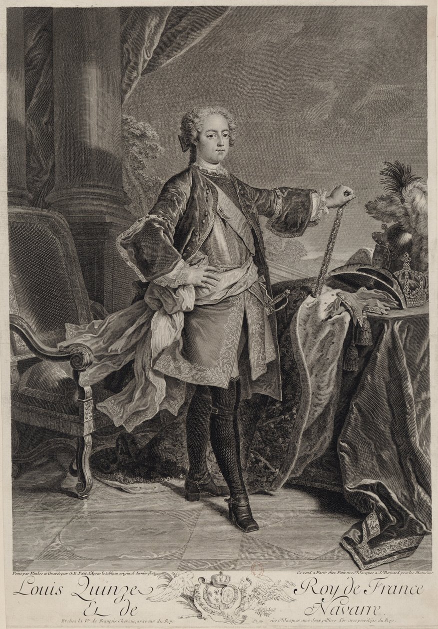 Retrato de Luis XV de Francia de Gilles Edme Petit