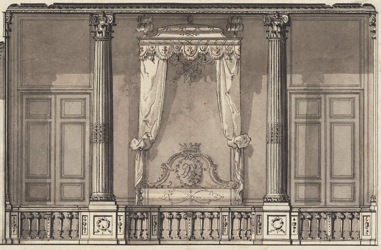 Alcoba de cama para el Duque de Orleans, Palais Royal, París de Gilles Marie Oppenord