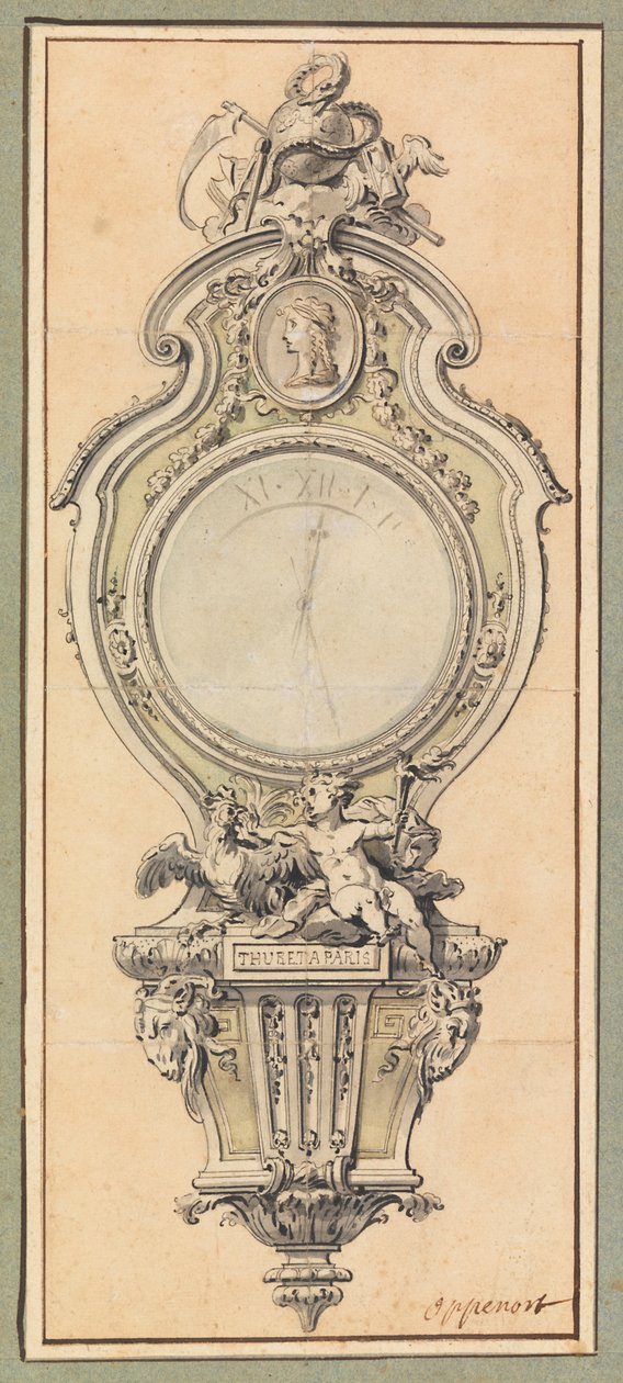 Diseño para una caja de reloj cartel de Gilles Marie Oppenord
