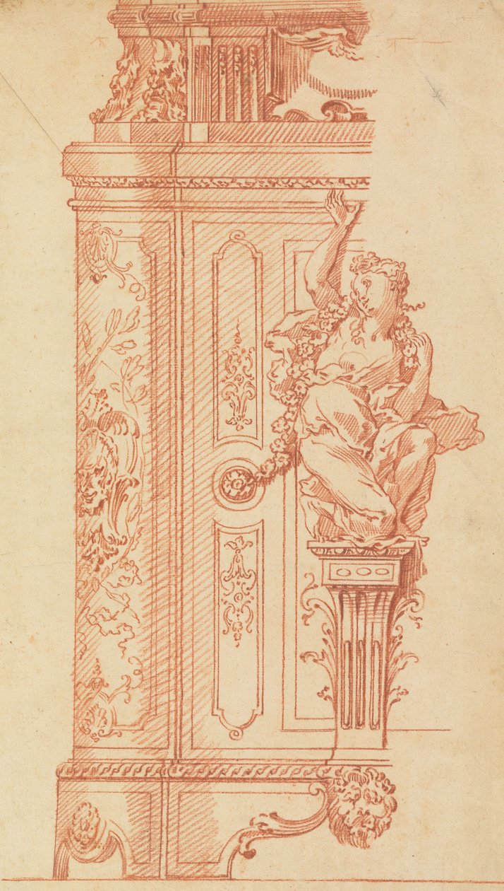 Diseño de muebles: Elevación de un pedestal o estuche de Gilles Marie Oppenord