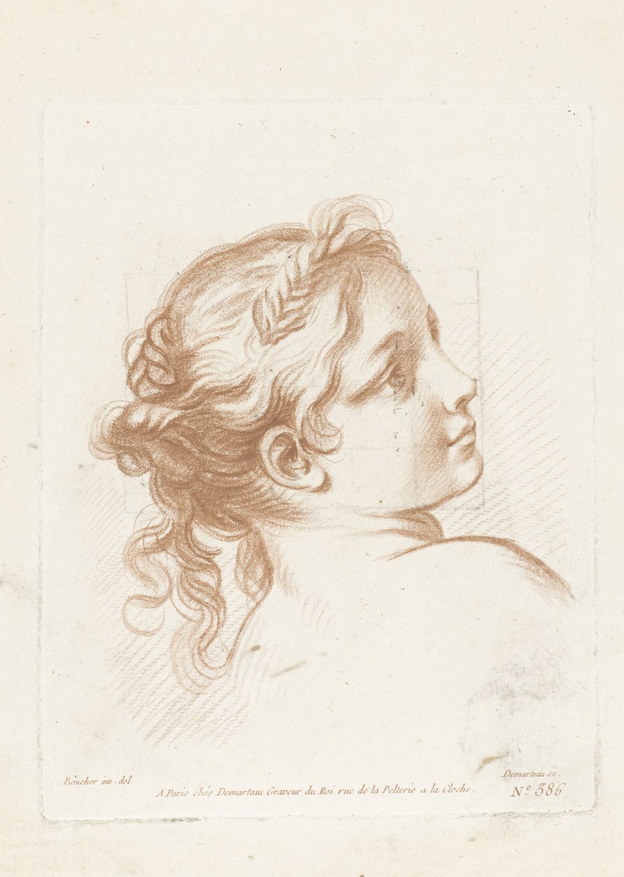 Busto de mujer joven Tête de jeune fille de Gilles Demarteau