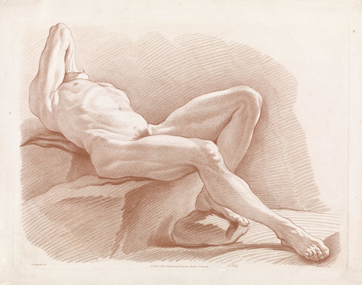 Desnudo masculino reclinado de Gilles Demarteau