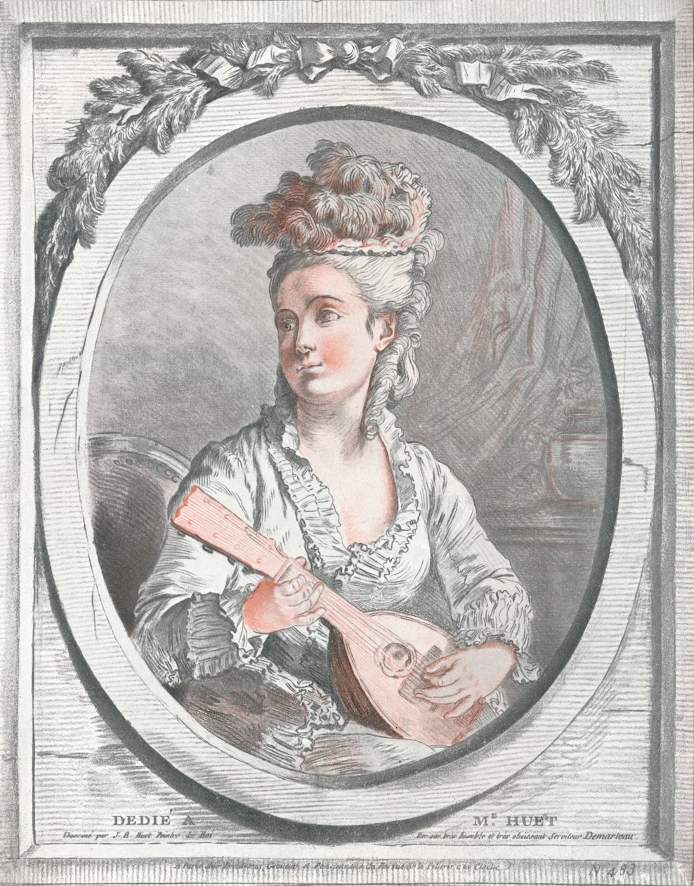 Retrato de Madame Huet, siglo XVIII de Gilles Demarteau