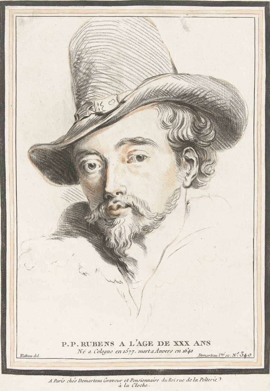 Retrato de Peter Paul Rubens a los 30 años de Gilles Demarteau