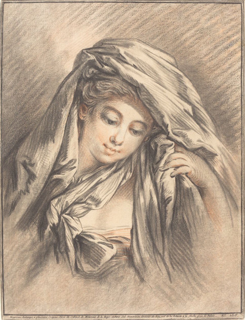 Joven con la cabeza cubierta de Gilles Demarteau
