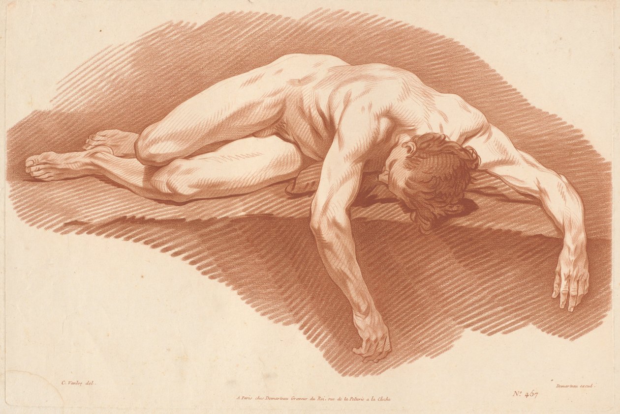 Académie (457) de Gilles Demarteau, the Elder after Carle Van Loo