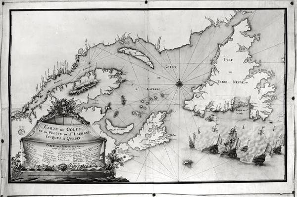 Mapa del Golfo y Río San Lorenzo, 1699 de Gilles Gabriel de Saccardi