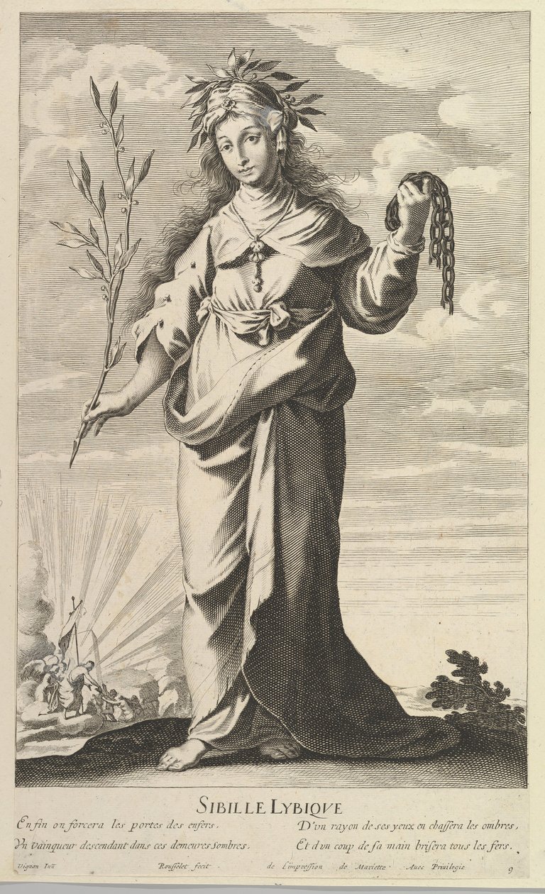 Sibila Líbica, ca. 1635. Creadores: Gilles Rousselet, Abraham Bosse de Gilles Rousselet and Abraham Bosse