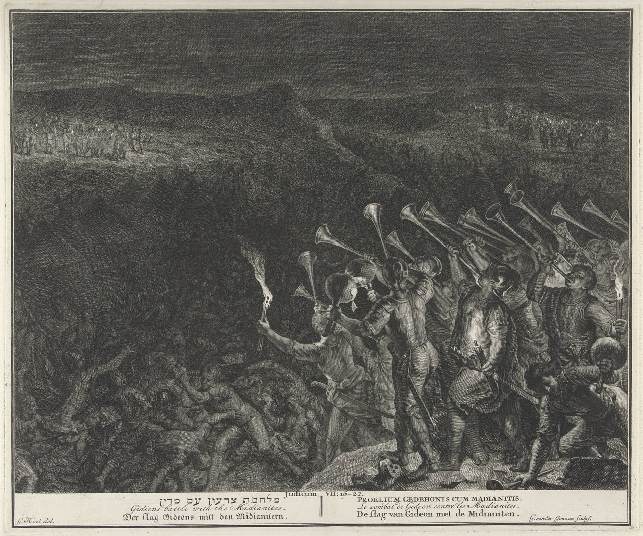 Lucha contra los madianitas de Gilliam van der Gouwen