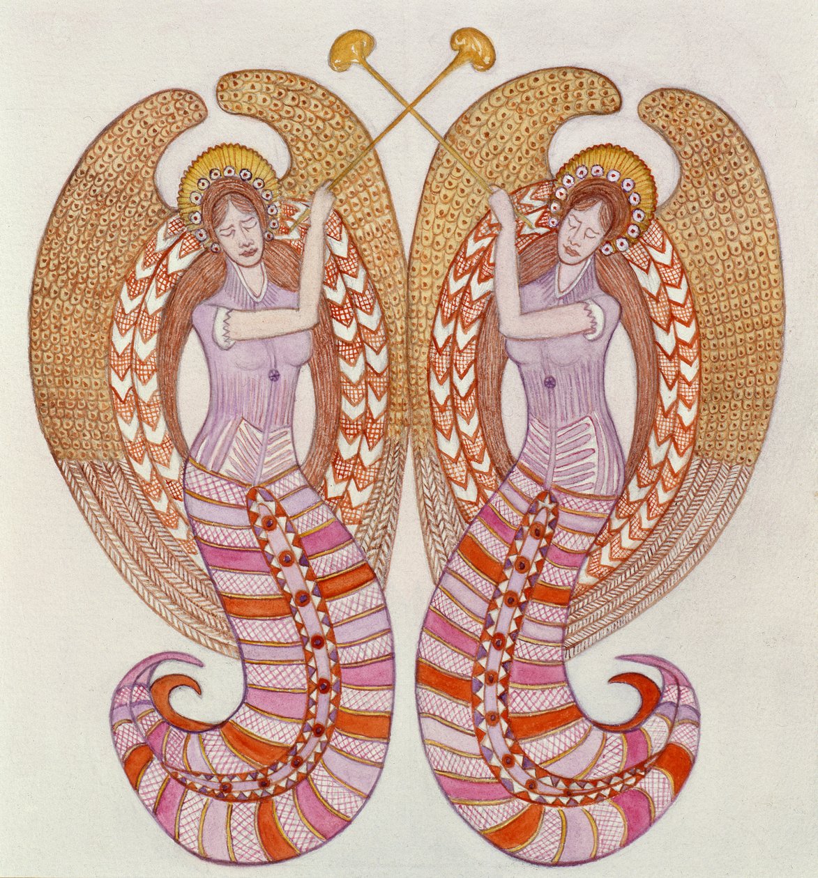 Dos ángeles con trompetas, 1995 de Gillian Lawson