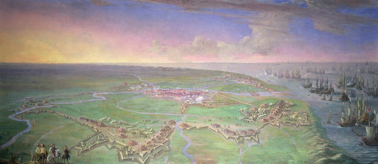 Vista panorámica de Gravelines asediada por el Duque de Orleans en julio de 1643 de Gillis Peeters