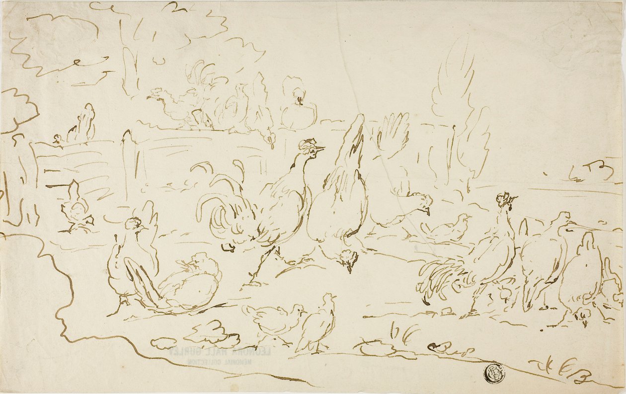 Gallinas y gallos en el patio de Gillis Claesz. de Hondecoeter