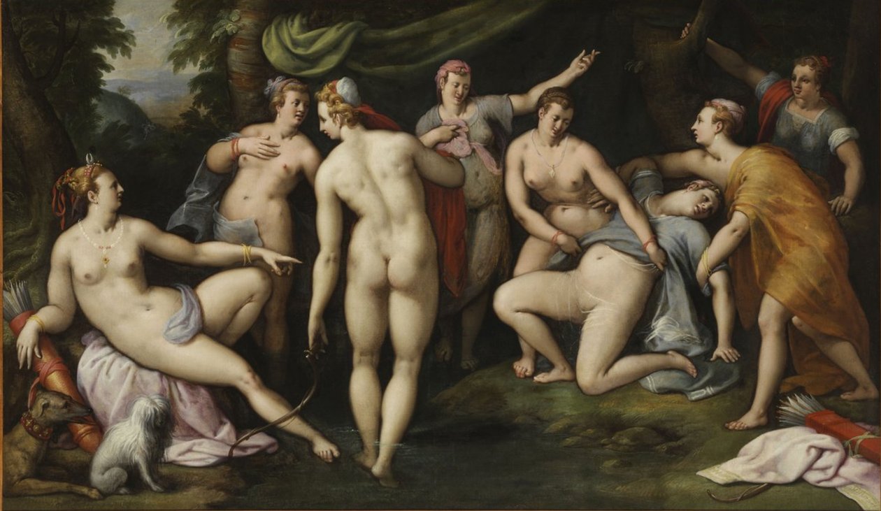 Diana descubre el embarazo de Calisto de Gillis Coignet