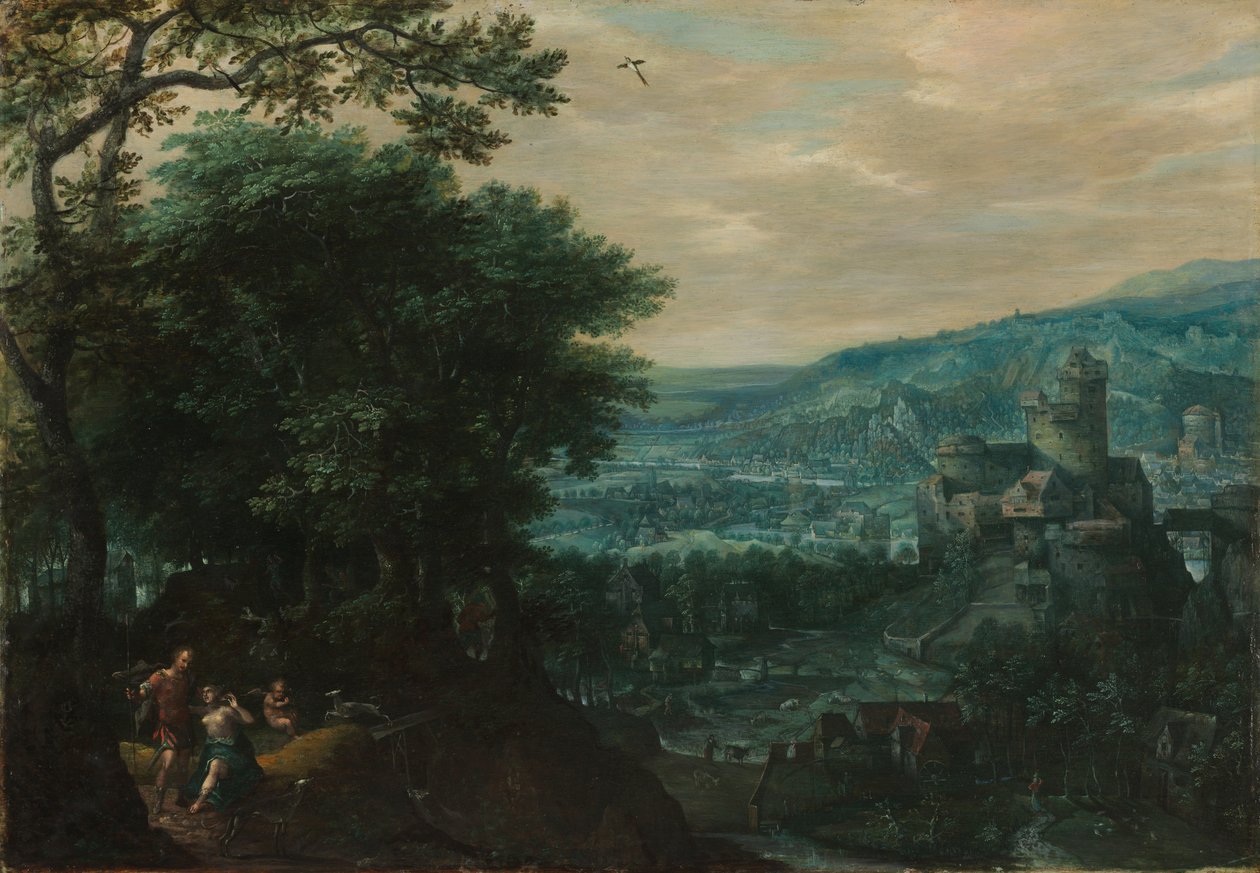 Paisaje con Venus y Adonis, 1580s de Gillis van Coninxloo