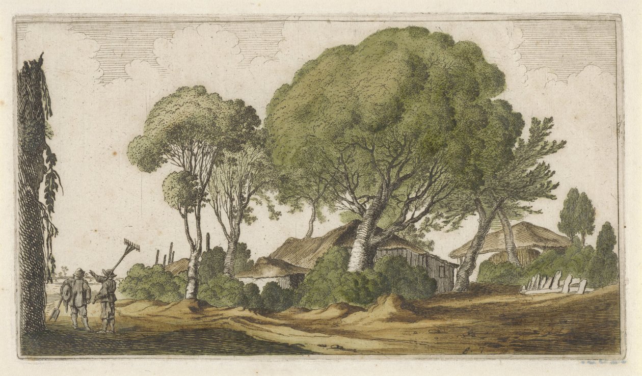 Caseríos entre árboles
Doce paisajes (título de la serie) de Gillis van Scheyndel (I)