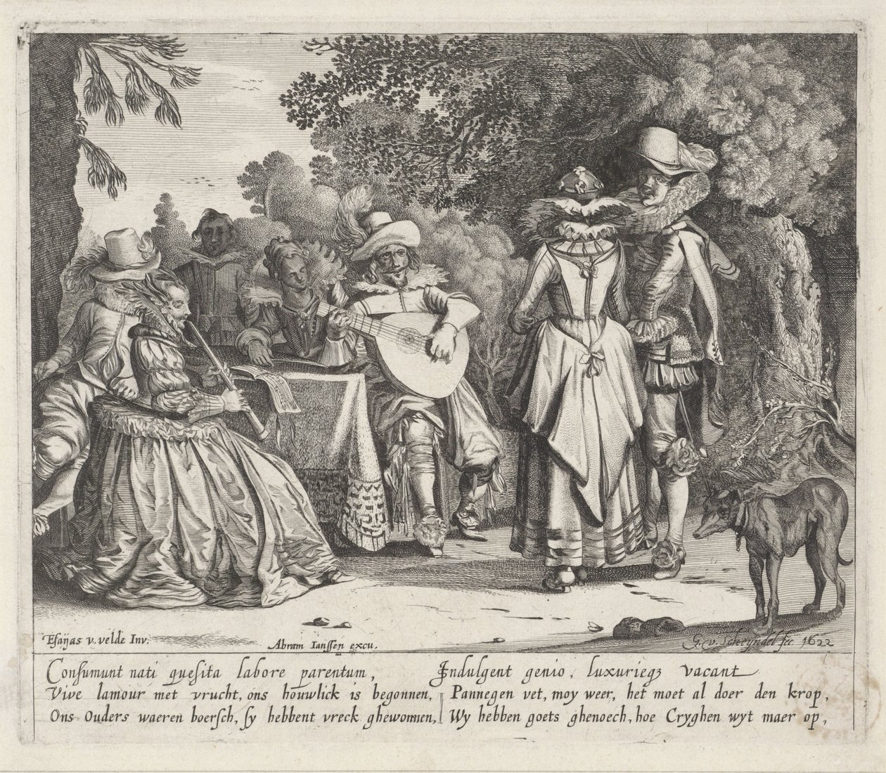 Elegante compañía musical al aire libre de Gillis van Scheyndel (I)