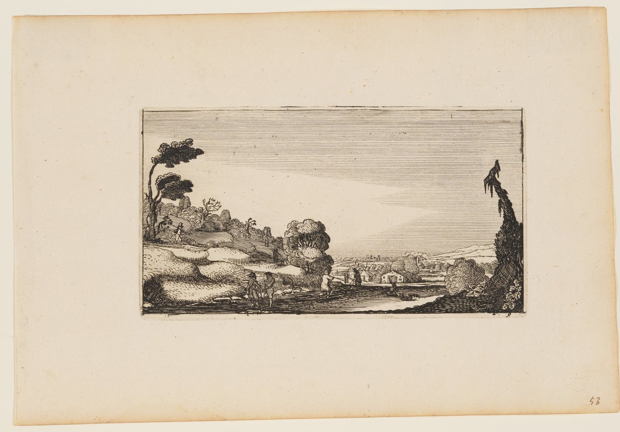 Panorama de colinas, de Doce paisajes con figuras de Gillis van Scheyndel