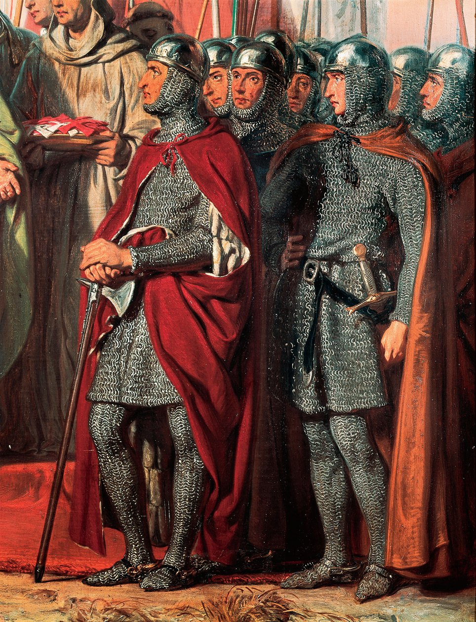 Tercera Cruzada (1189-1192): Encuentro y apretón de manos entre Felipe Augusto (Felipe II de Francia de Gillot Saint Evre