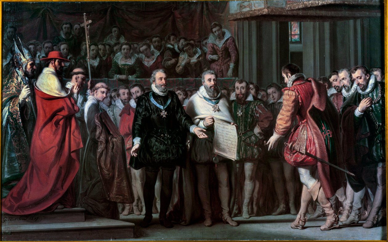 Felipe II de España reconoce a Enrique IV como rey de Francia de Gillot Saint Evre