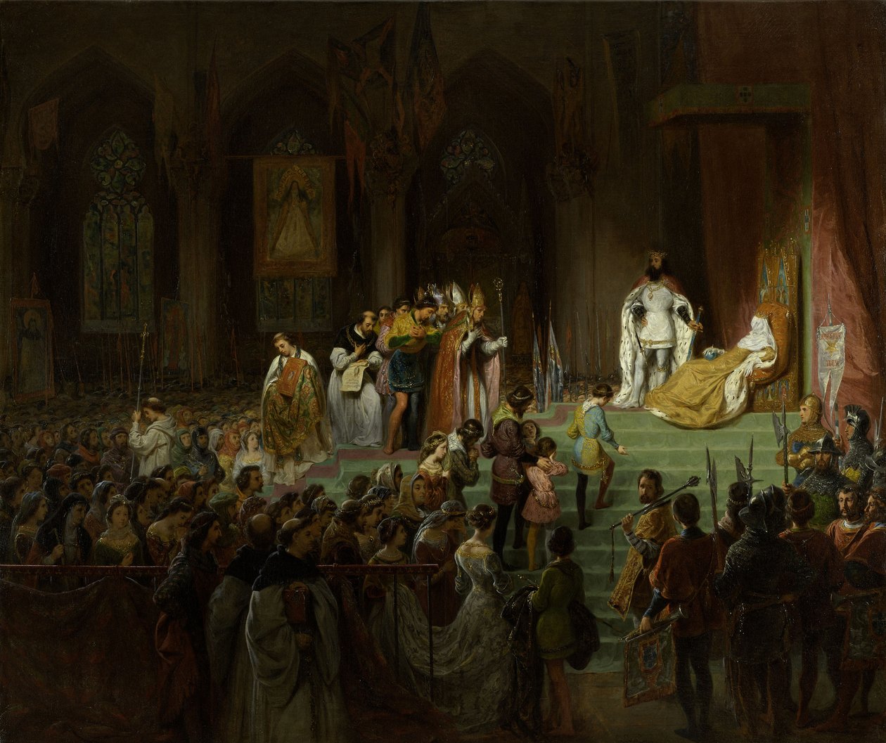 La coronación de la muerta Inés de Castro en la Catedral de Coimbra de Gillot Saint Evre