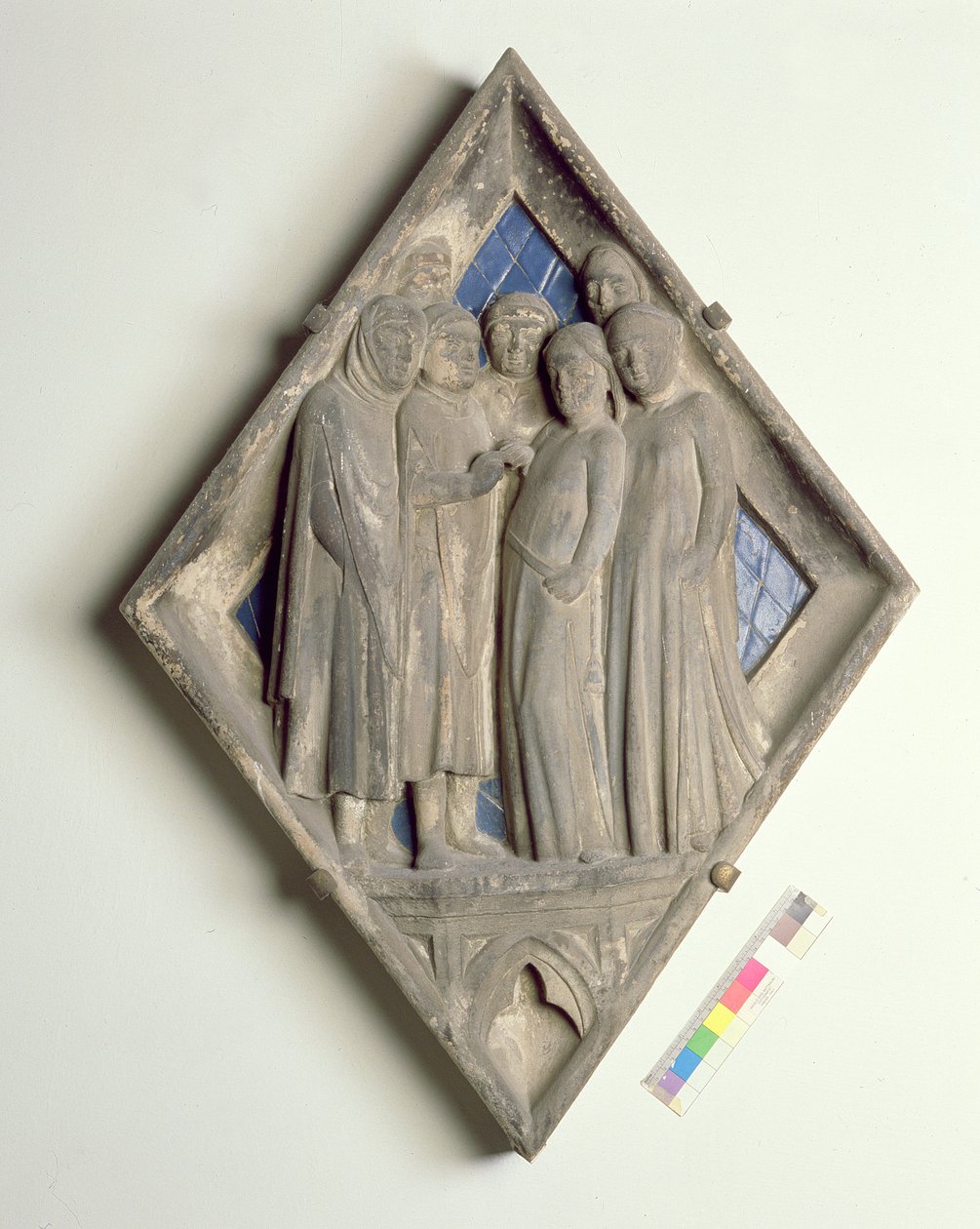 Matrimonio, azulejo en relieve del Campanile de Gino Micheli