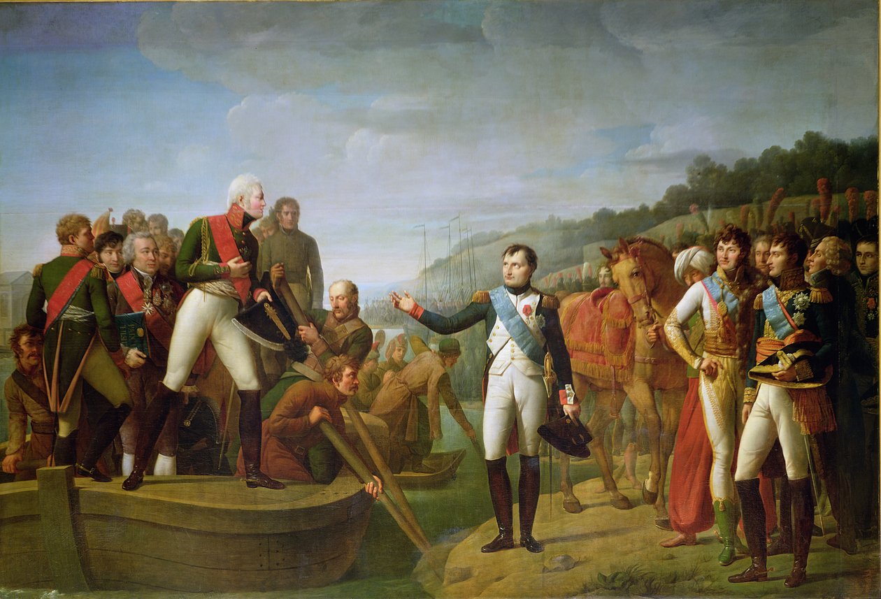 Despedida de Napoleón I (1769-1821) y Alejandro I (1777-1825) después de la Paz de Tilsit, 9 de julio de 1807 de Gioacchino Giuseppe Serangeli