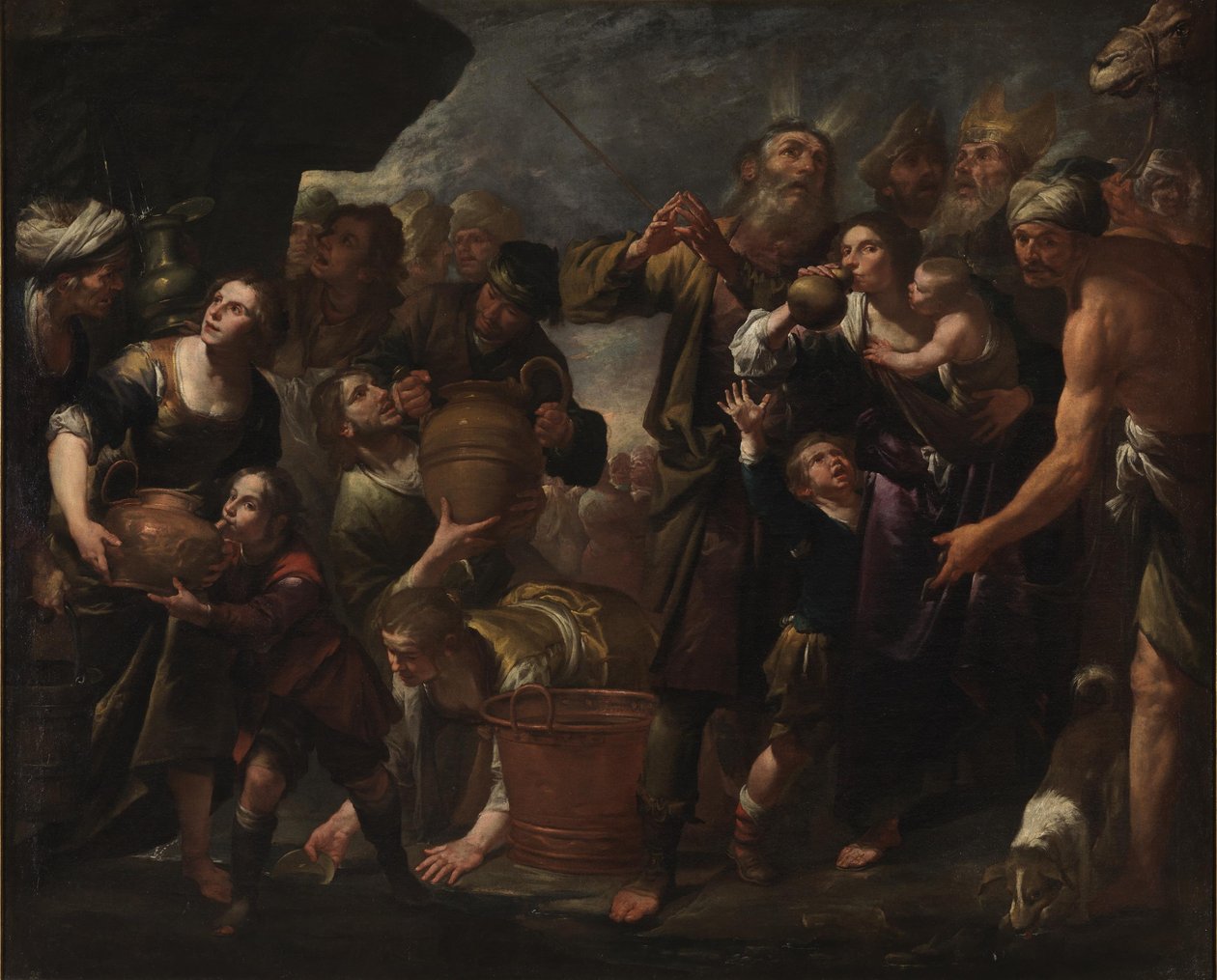 Moisés saca agua de la roca de Gioacchino Assereto