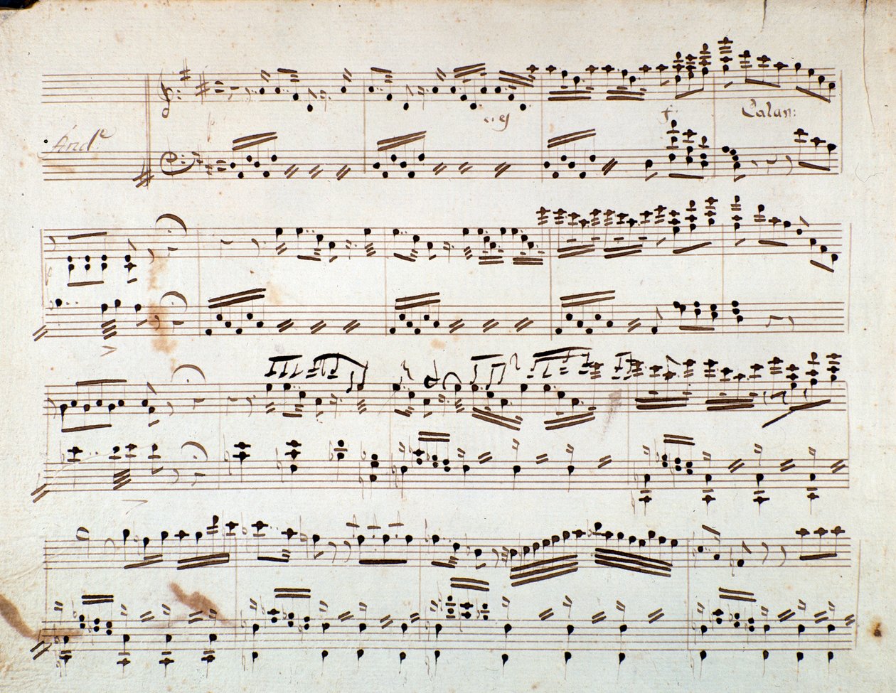 Primera página de la partitura para la sinfonía reducida para piano de Otello, ópera de Gioacchino Rossini de Gioachino Rossini
