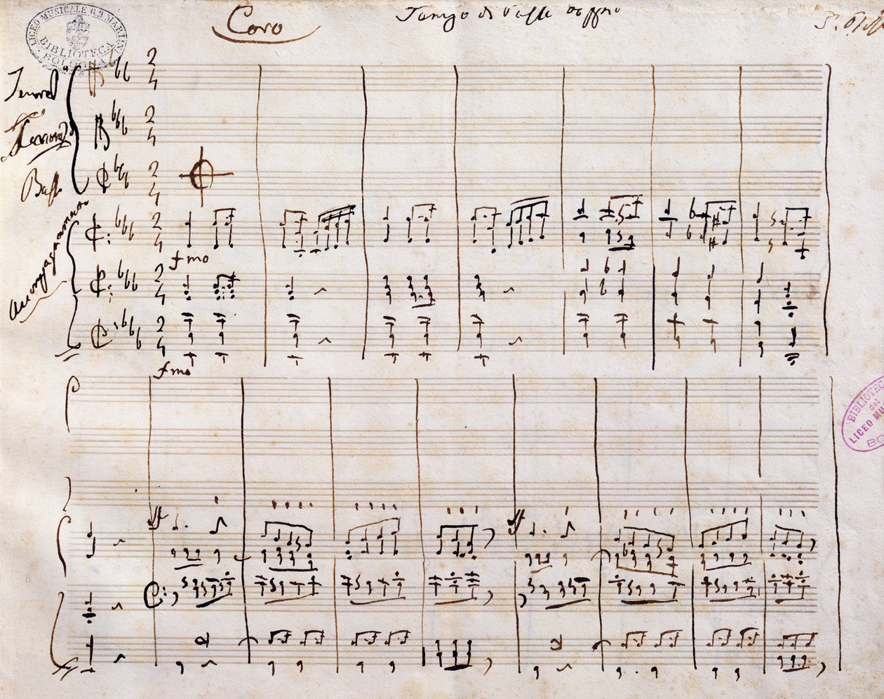 Partitura manuscrita de Gioacchino Rossini (1792-1868) de Gioachino Rossini