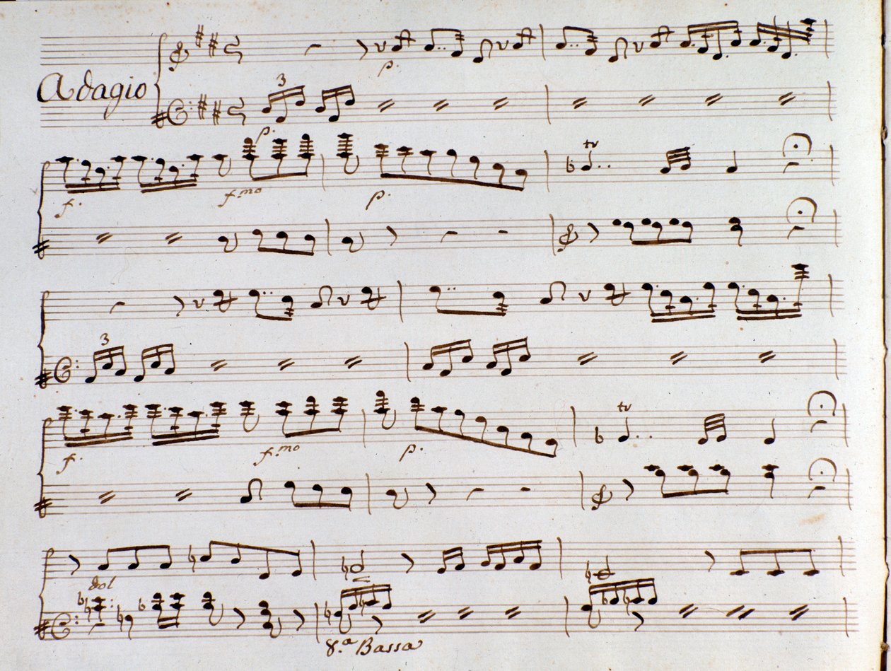 Página de la partitura de la sinfonía de El turco en Italia de Gioacchino Rossini de Gioachino Rossini
