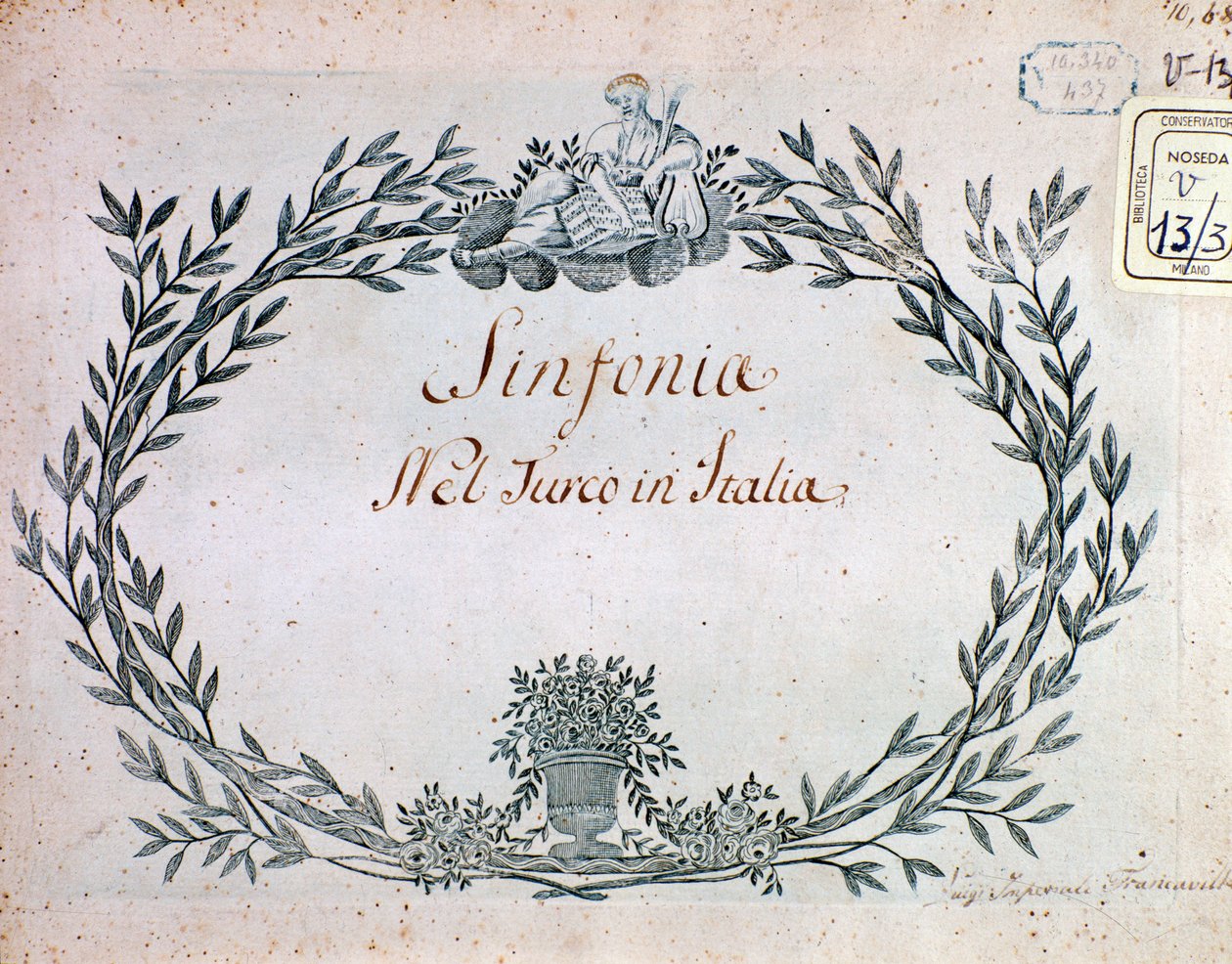 Página de partitura de la sinfonía de El turco en Italia de Gioacchino Rossini de Gioachino Rossini